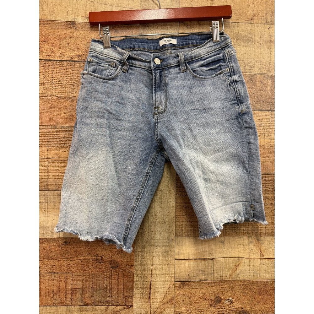 Kensie Stretch Denim Bermuda Shorts Size 4 Light Wash